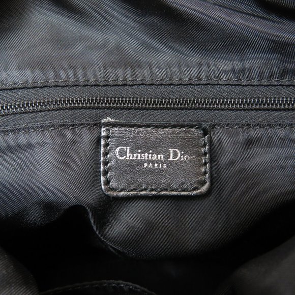 Christian Dior Trotter Pattern Boston Bag Black Canvas - Picture 6 of 9